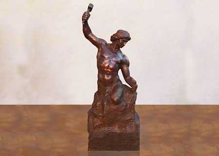 bronze self made man statue