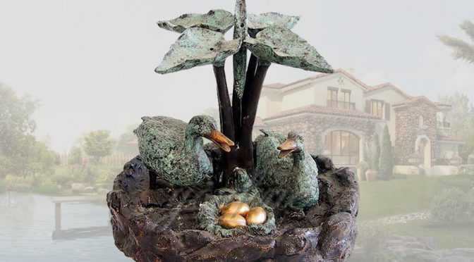 Lovely garden animal casting bronze ducks fountain for sale