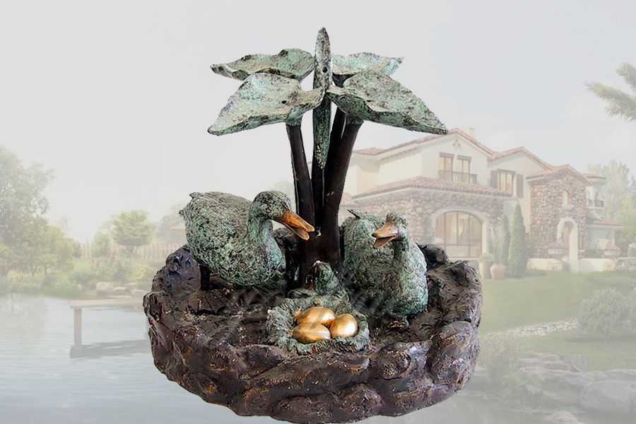 Lovely garden animal casting bronze ducks fountain for sale