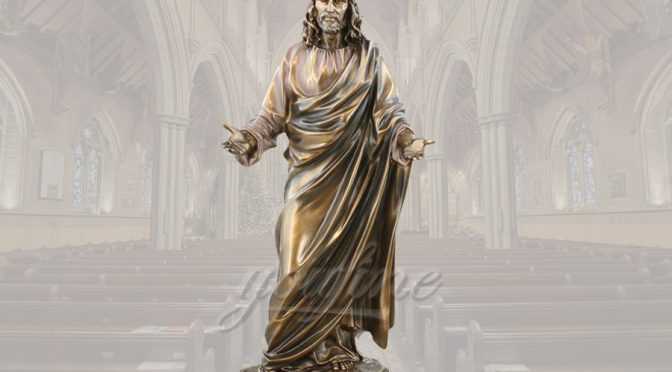 Standing famous religious church detailed casting bronze Jesus statue