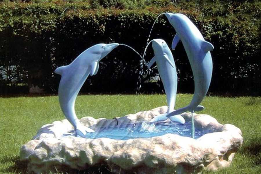 Alive garden modern bronze dolphins fountain for outdoor