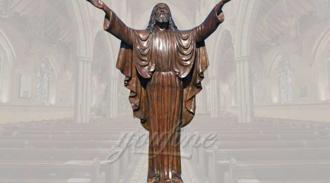 Great standing religious bronze Jesus statue for church