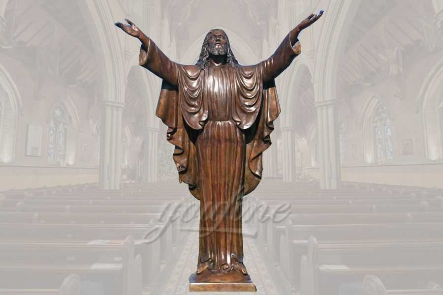 Life Size Great Standing Religious Sculpture Bronze Jesus Statue for Church Decoration for Sale