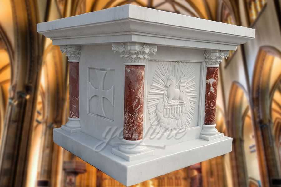 Customized Marble Altar Table with Columns for Church for Sale CHS-808 ...