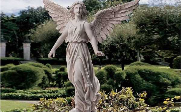 Large Hand Carved Marble Angel Statue