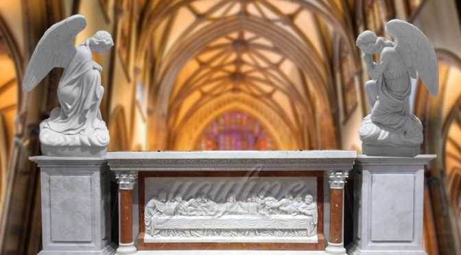 Custom Marble Church Altar Designs with Angel Statue