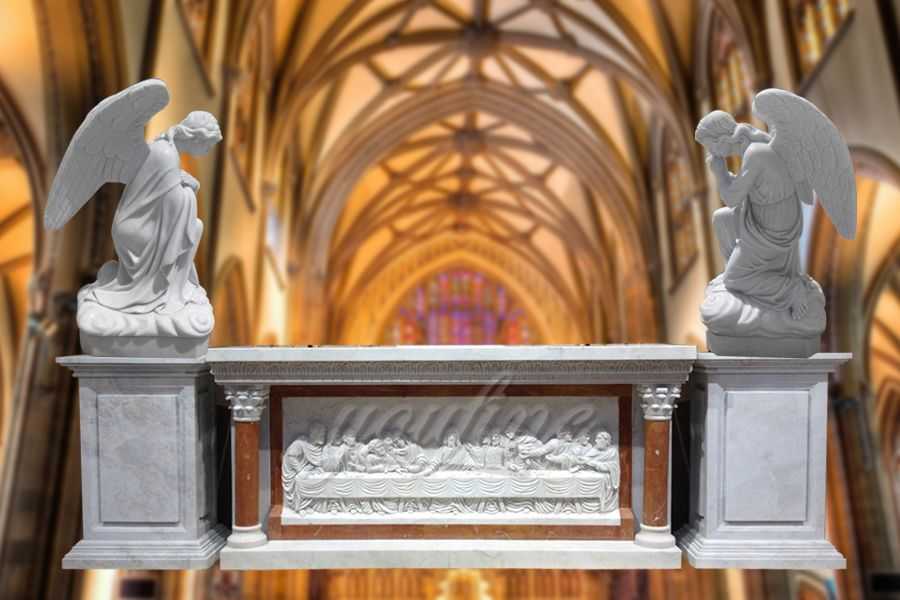 Custom Marble Church Altar Designs with Angel Statue