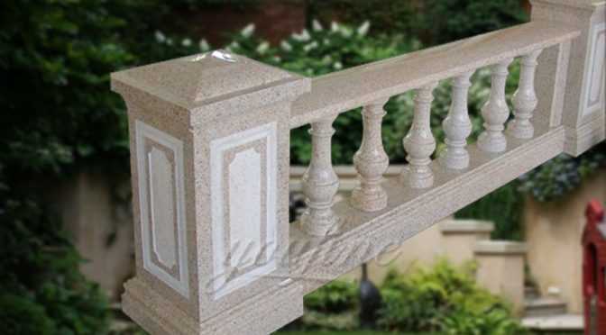 Factory beige marble stone balustrade railing on sale