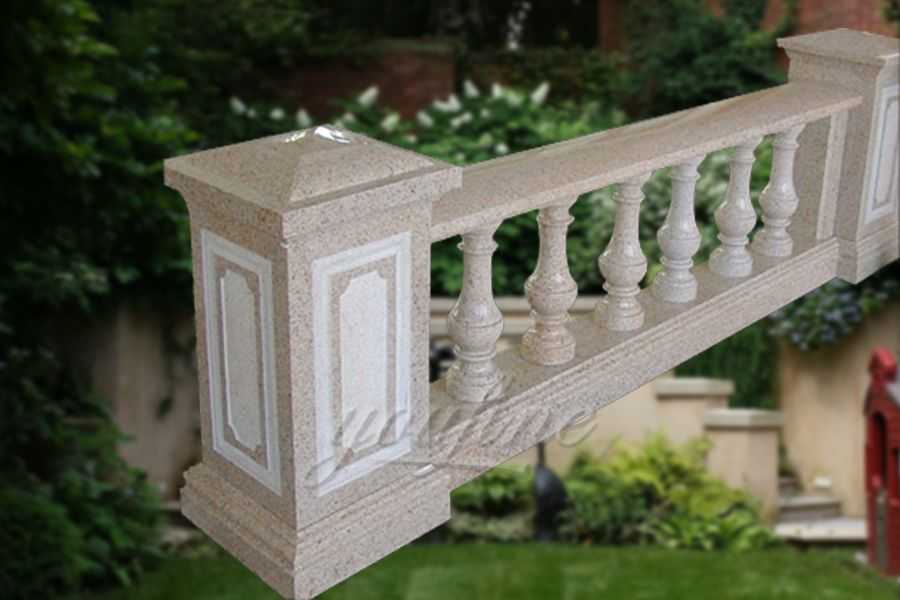 Factory beige marble stone balustrade railing on sale