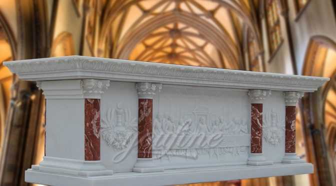 Hand Carved Long Last Supper Marble Altar Table