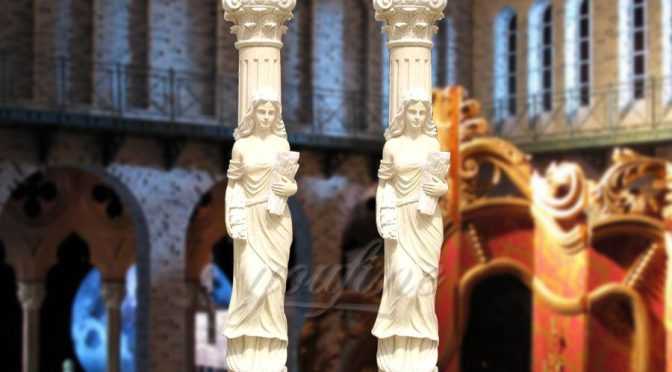 High quality marble columns with statue for wedding decoration