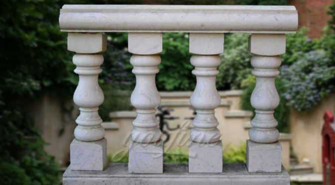 Hot design balcony beige marble stone balustrade for sale
