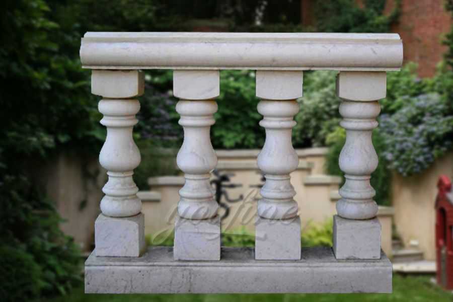 Hot design balcony beige marble stone balustrade for sale