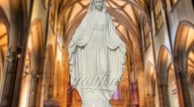 Saint Respected White Marble Stone Virgin Mary Statue–RSMS-04