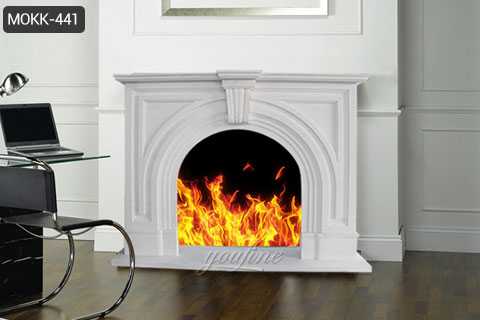 Indoor Victorian white marble fireplace