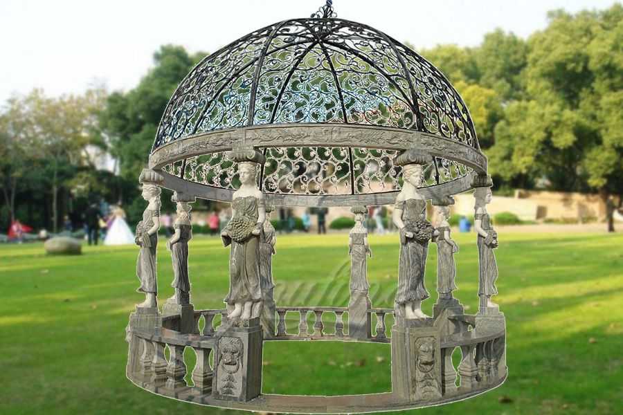 2019 popular marble carving figure stone gazebo