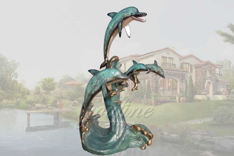 Beauty seaside designs bronze dolphin statue