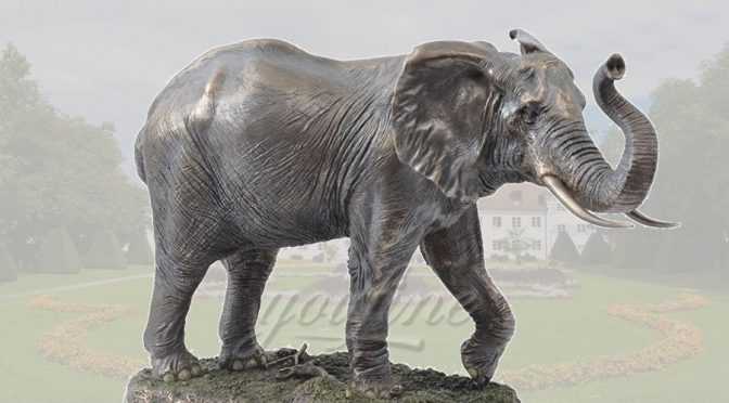 Handmade antique bronze elephant animal sculpture