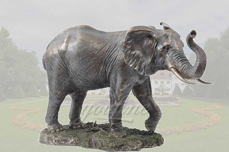 Handmade antique bronze elephant animal sculpture