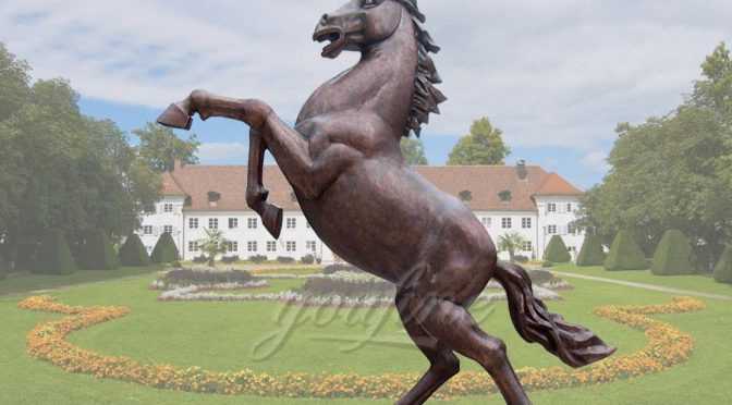 Outdoor Antique Jumping Bronze Horse Statue