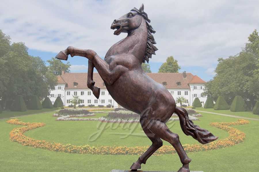 Outdoor Antique Jumping Bronze Horse Statue