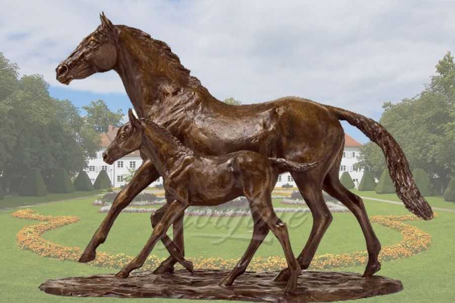 Best Price Bronze Horse Statue of Mare And Foal for Sale BABH-06