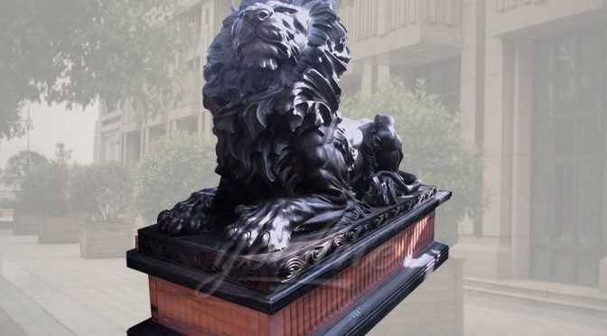 Hot Selling Siting Bronze Lion Statue