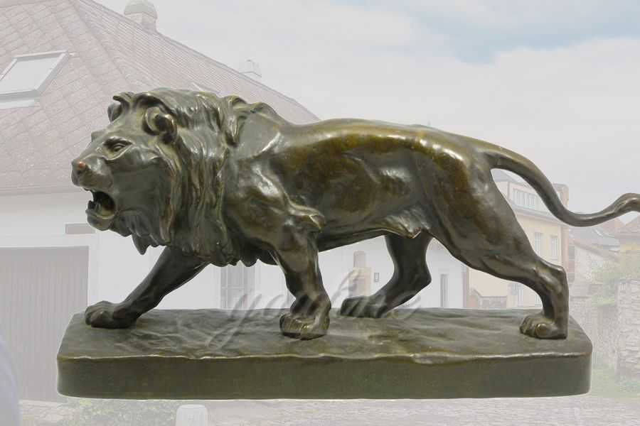 Life Size Bronze Standing Lion Statue