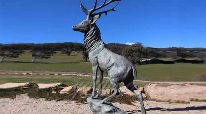 Outdoor life size bronze deer statue