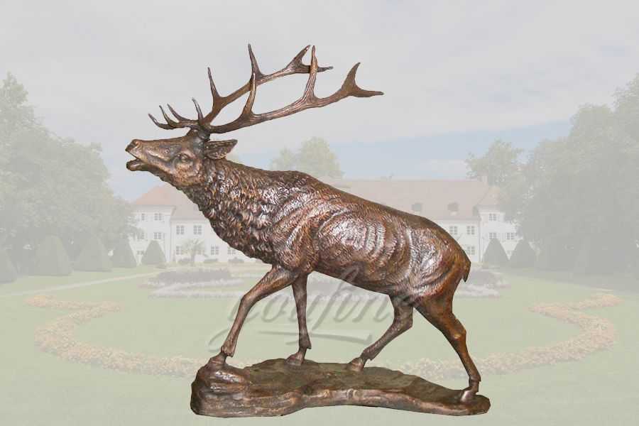 life size metal craft bronze deer statue of brass