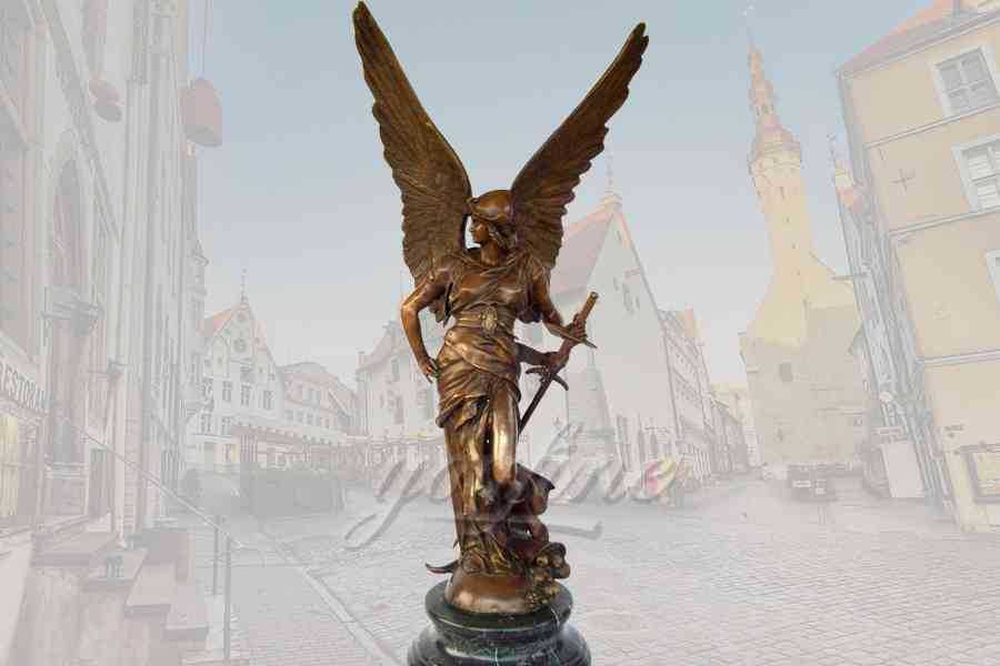 Classical famous outdoor bronze angel statue with sword