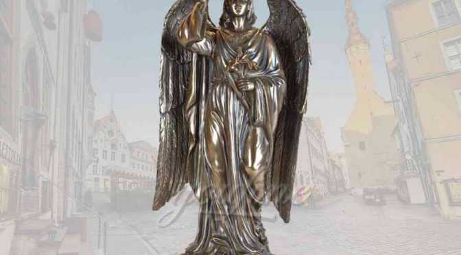 Classical large detailed casting bronze angel statue for sale