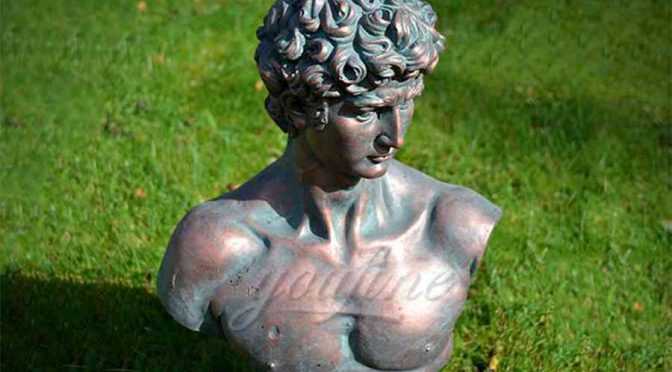 Antique famous bronze David bust statue