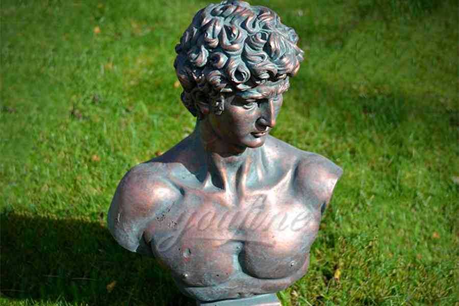 Antique famous bronze David bust statue for sale