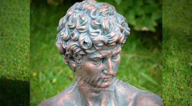 Antique famous bronze David bust statue