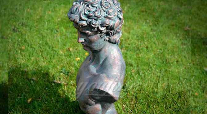 Antique famous bronze David bust statue