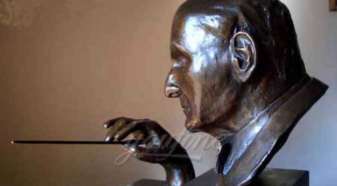 Life size bronze conductor bust statue