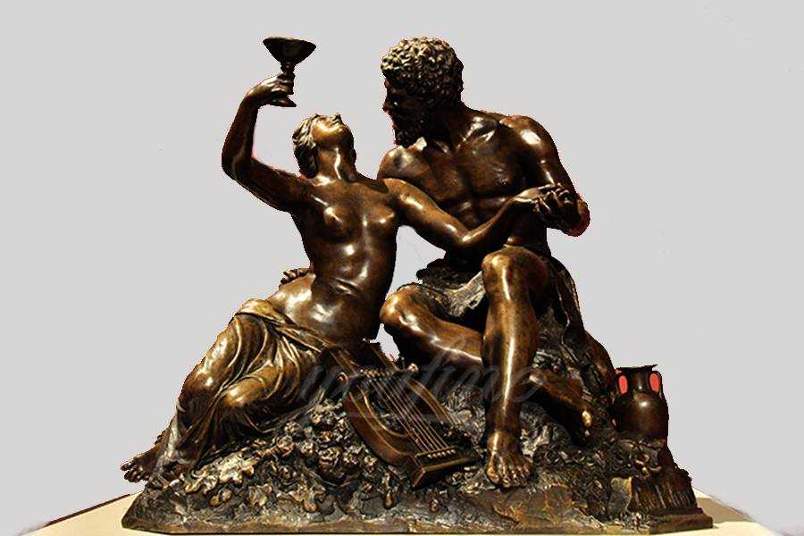 Decorative casting bronze couple life size nude statues