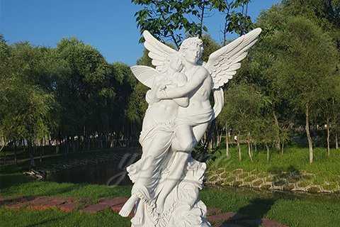 Famous Outdoor Angel Marble Statue of Cupid and Psyche For Garden Decor