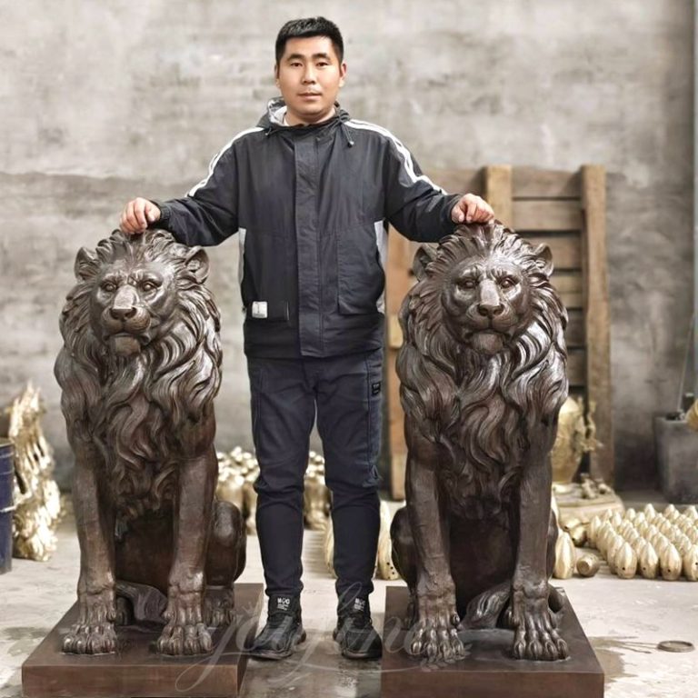 Squatting Large Outdoor Lion Statue BABL-02