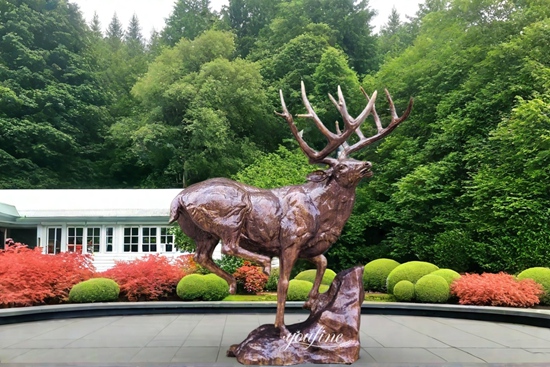 Bronze garden deer statues