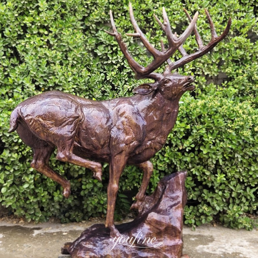 Bronze outdoor garden deer statues