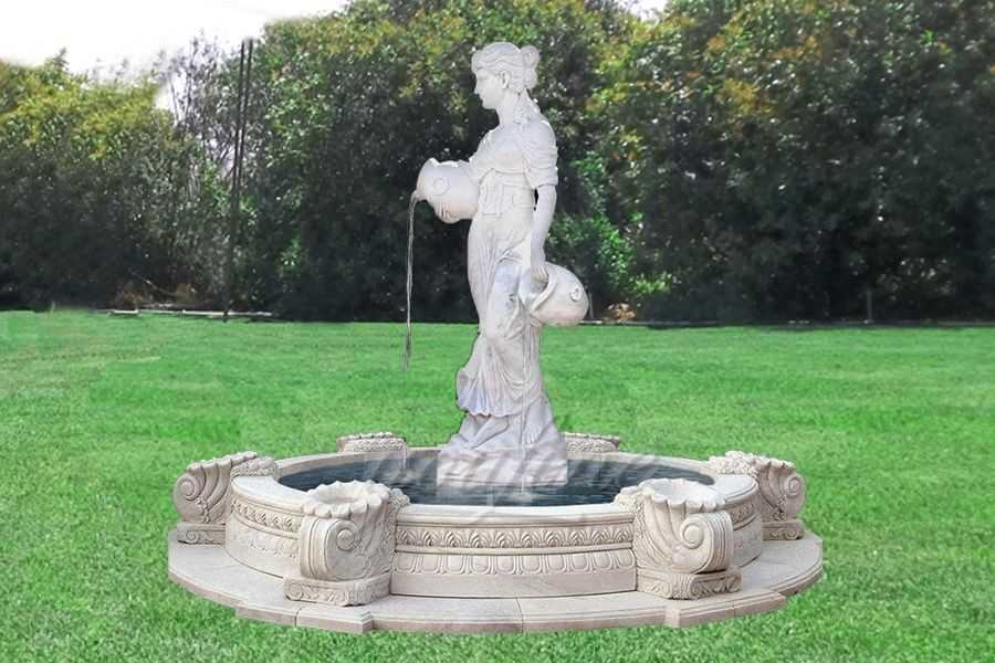 Buy Lady Vase Statue White Marble Water Fountain Sale.