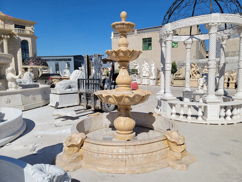 Cascading marble fountain