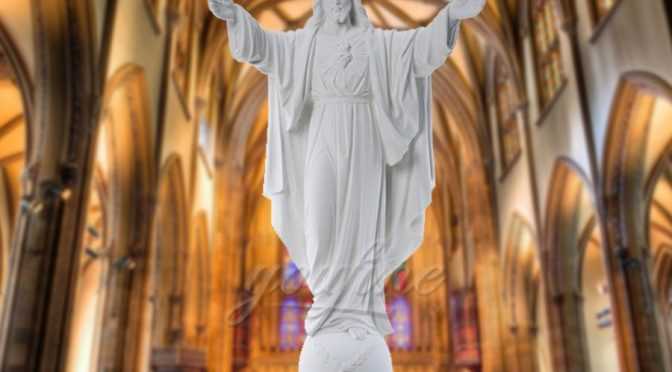 Church Outdoor Catholic Religious Marble Jesus Statue