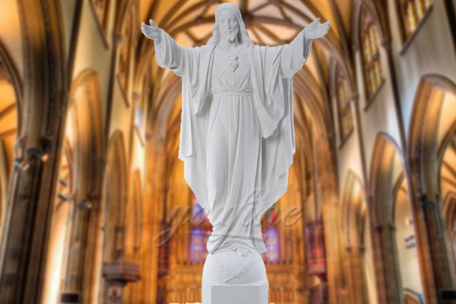 Church Outdoor Catholic Religious Marble Jesus Statue