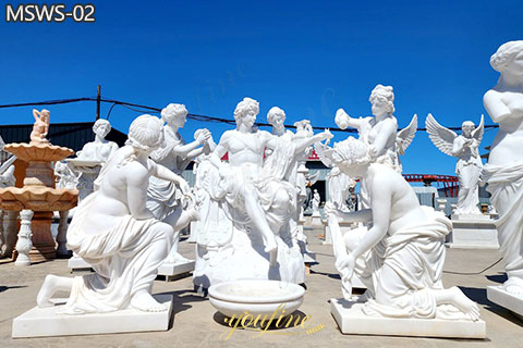 Classical Marble Apollo Bathing Sculpture for Sale 3