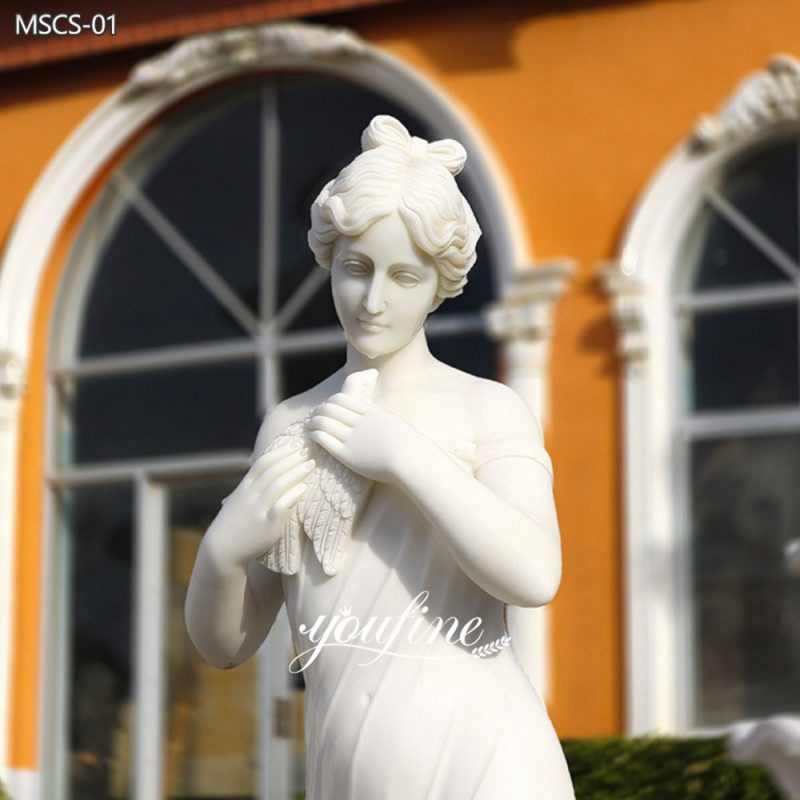 Classical Veiled Woman with a dove Statue