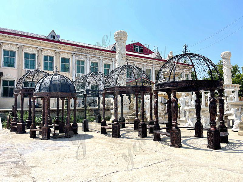 Create a captivating outdoor space with a vintage casting iron gazebo