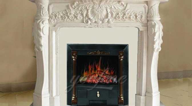 Decorative French style marble fireplace mantel